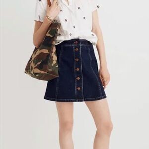 Madewell A-line mini jean skirt